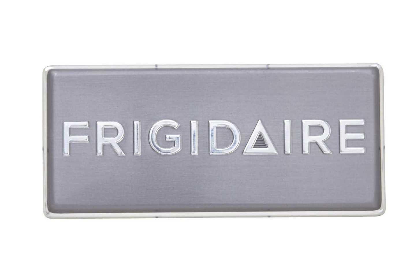 242016301 - Genuine OEM Frigidaire Refrigerator Door Nameplate, Stainless Steel